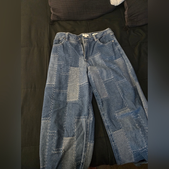 Forever 21 Blue Patchwork Boyfriend Jeans - Picture 1 of 4